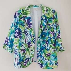 Dressbarn Tropical floral 3/4 sleeve Jacket